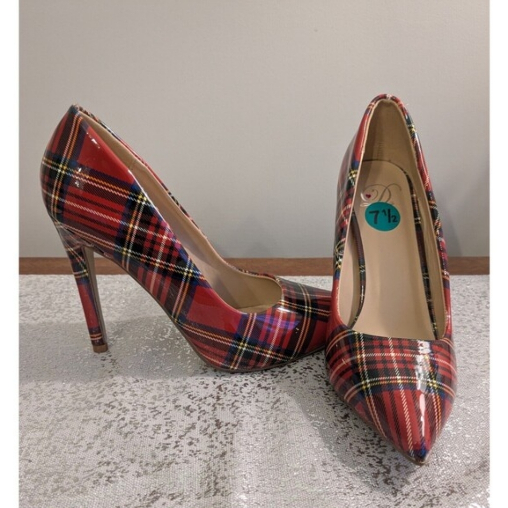 Shoes Womens Sz 7.5 Red Prep School Coquette Holiday